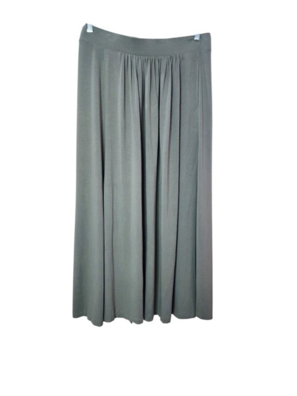 Chico’s Maxi Skirt Pockets Pale Sage Green Pull On Sz 2/large Boho Lagenlook - Picture 2 of 11